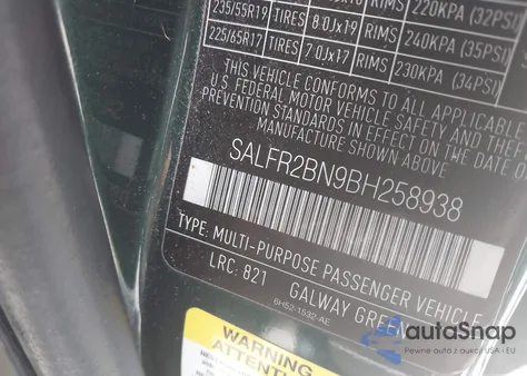 2011 Land Rover Lr2 из США, поврежденный, VIN SALFR2BN9BH258938